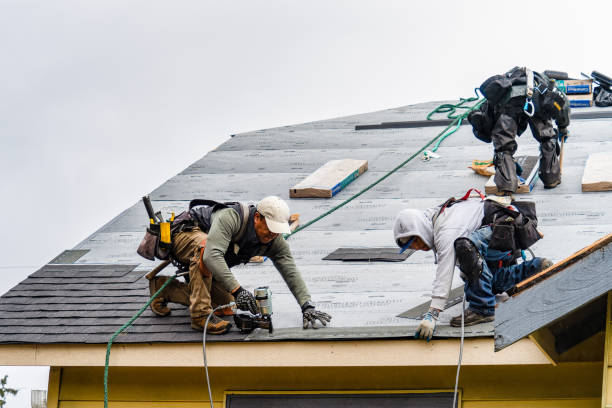 Professional Gutter Installation technician working in Milnor, ND